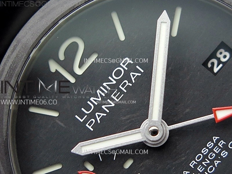 PAM1096 W Luminor GMT 42mm Titanium VSF 1:1 Best Edition Black Dial on Black Leather Strap P.9011 Super Clone